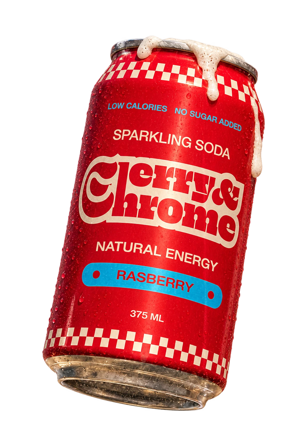 Cherry and Chrome soda can
